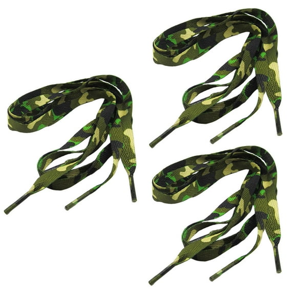 OUNONA 3Pairs Chic Camouflage Shoelace with Disruptive Pattern for Shoe Replacement