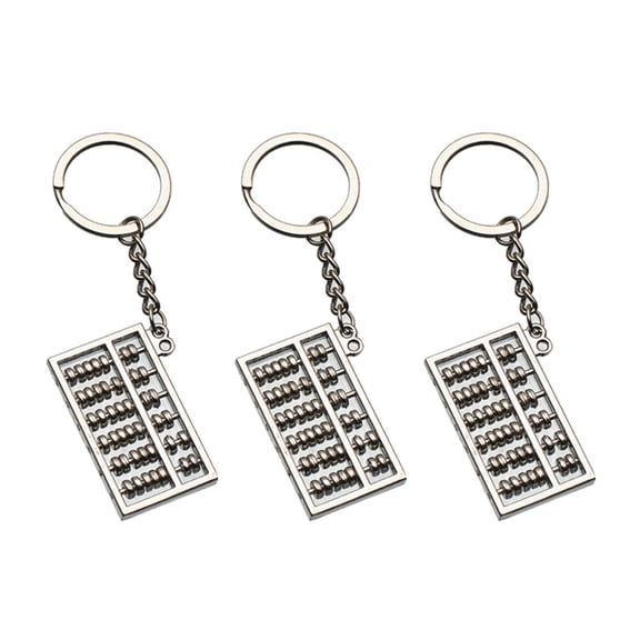 OUNONA 3pcs Keychain for Women Zinc Alloy Abacus Design Key Decoration Giving