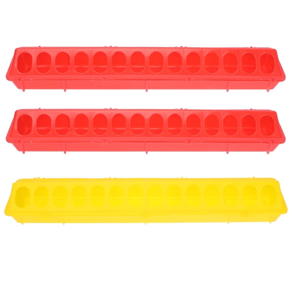 OUNONA 3Pcs Bird Feeding Food Containers Plastic Troughs with Anti Splash and Durable Material