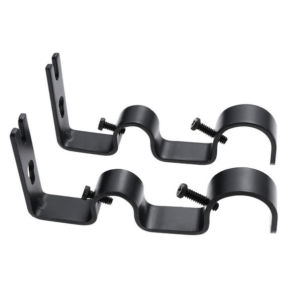 OUNONA 3Pcs Black Curtain Holder Sturdy Iron Bracket for Curtain Installing with Vintage Style