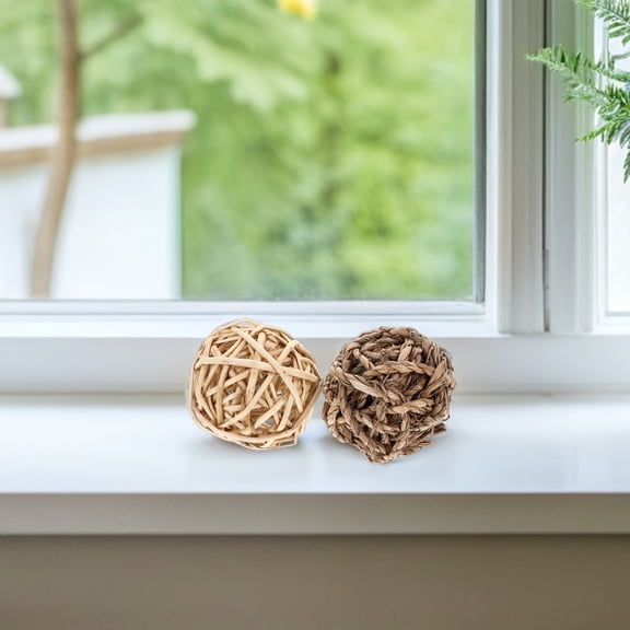 OUNONA 3Pcs Bunny Treat Ball Grass Material for Small Animals Teeth Grinding Indoor Use