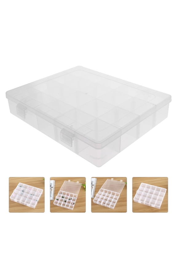 3-Pack Clear Multi-Compartment Storage Boxes for Beads, Nail Art, Jewelry, Charms, and Small Craft Supplies