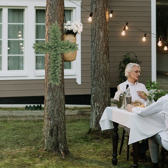 OUNONA 3Pcs Cross Metal Floral Wreath Frames Black Wire Base for DIY Floral Arrangements and Party Decor