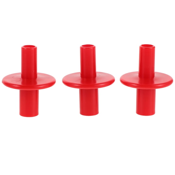 OUNONA 3Pcs Plastic Double Ended Red Cymbal Sleeves for Drum Hardware Stand Replacement