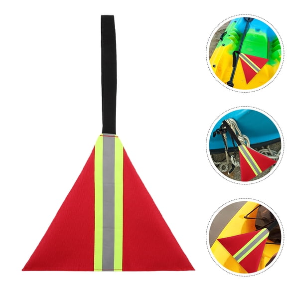 OUNONA 3-Pack Red Reflective Kayak Safety Flags for Boating, Outdoor Watercraft Visibility and Enhanced Travel Safety Gear