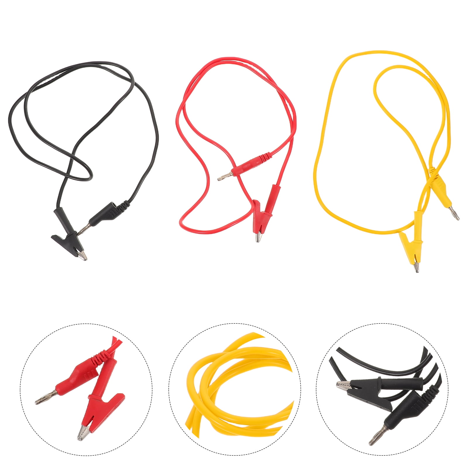 OUNONA 3Pcs Industrial Test Lead Kit with Assorted Color Insulated 1000V High Voltage Electrical Testing Wires