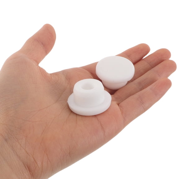 OUNONA 3-Pack White Rubber Freezer Drain Plug Stoppers, Leak-Proof Replacement for Refrigerator Drain Holes