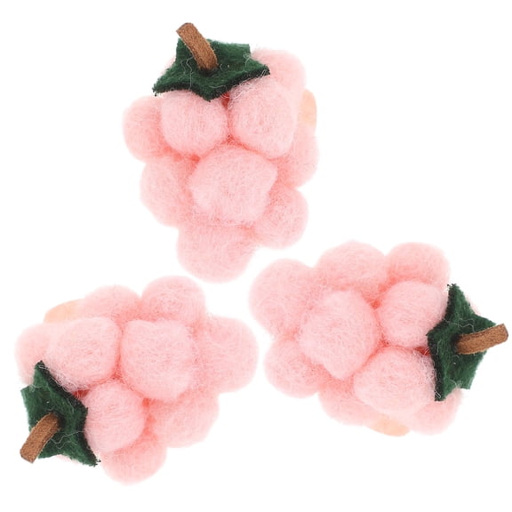 OUNONA 3Pcs Fun Hair Accessories Felt Hairpin for Casual Occasions Pink Hair Decoration Korean Style