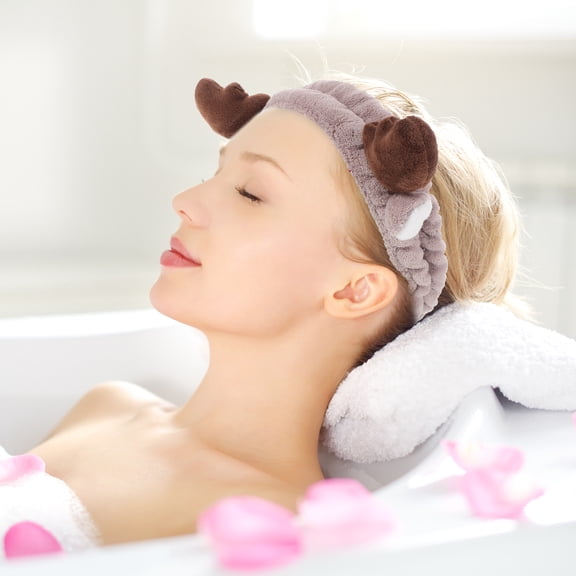 OUNONA 3Pcs Soft Elastic Cat Ear Headbands for Face Washing Spa Skincare Hair Accessories Multi Color