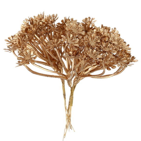 OUNONA 3Pcs Golden Artificial Plants Faux Daisy Stems Realistic Leaves Decor for Home Table Decorations