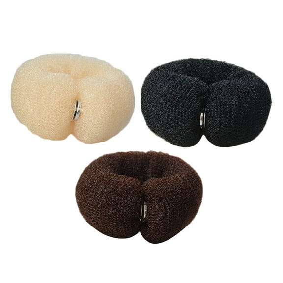 OUNONA Practical Hair Donut Bun Holders Assorted Color for Easy Hairstyling 3Pcs