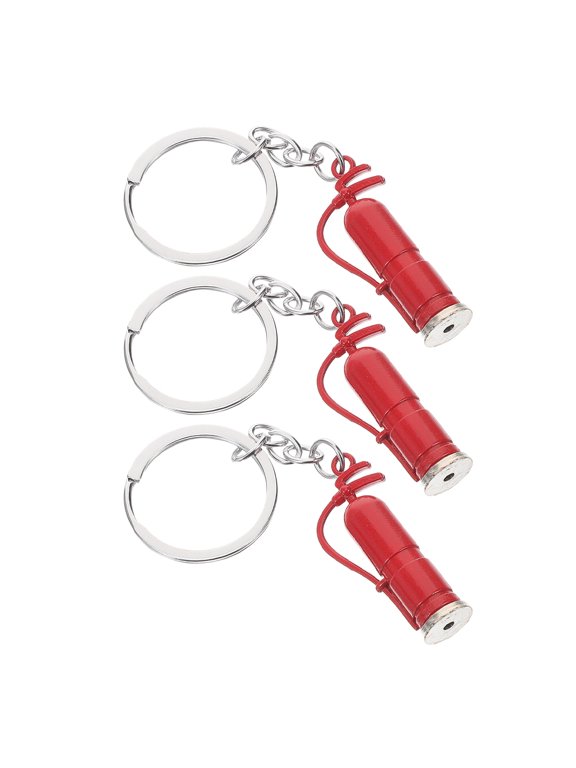 Red Firefighter Keychain 3D Design Unique Gift for Fire Enthusiasts 3Pcs