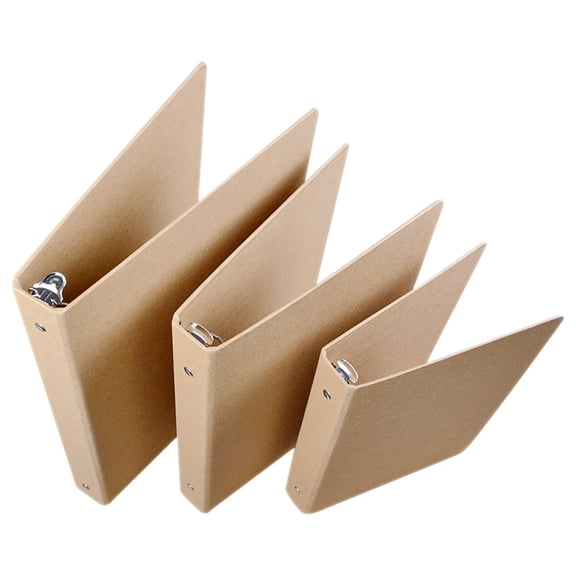 NUOLUX Binder Organizer Khaki Kraft Paper 3-Pcs For Students Office Workers