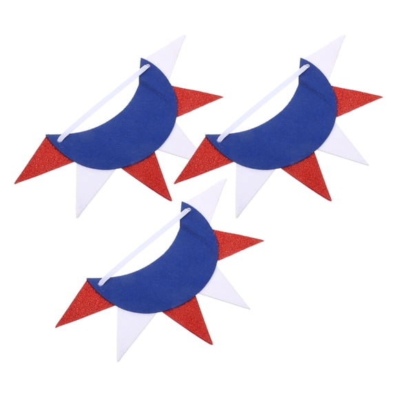 OUNONA Elastic Comfort Patriotic Headband Multi-Color Nonwoven 3Pcs