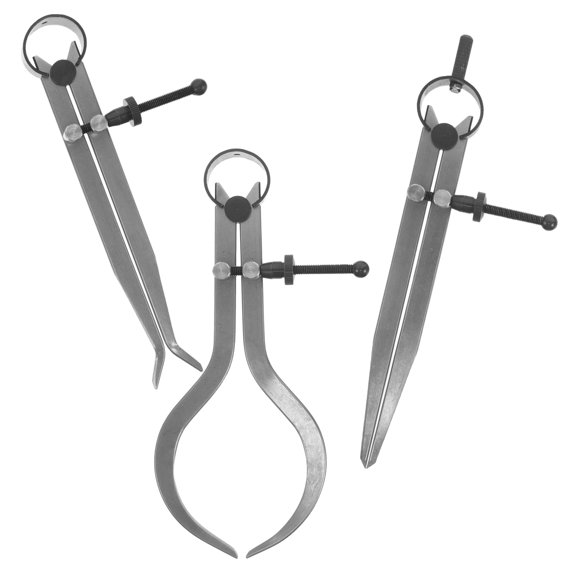 OUNONA 3Pcs Manual Spring Calipers Set with Locking Compass for Woodworking and Metal Scribing