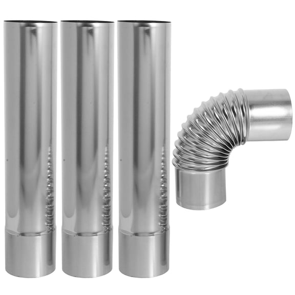OUNONA 3Pcs Metal Chimney Flue Straight Tubes for Gas Water Heater Replacement