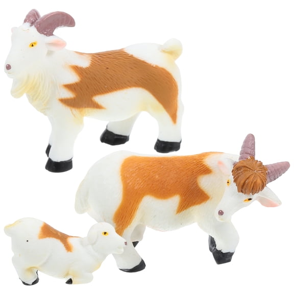 OUNONA Resin Sheep Figurines for Decoration 3Pcs Mini Goat Decor Assorted Color