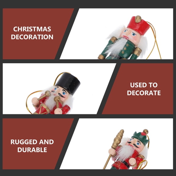 OUNONA 3Pcs Nutcracker Christmas Decorations Set Synthetic Material Christmas Atmosphere For Adults
