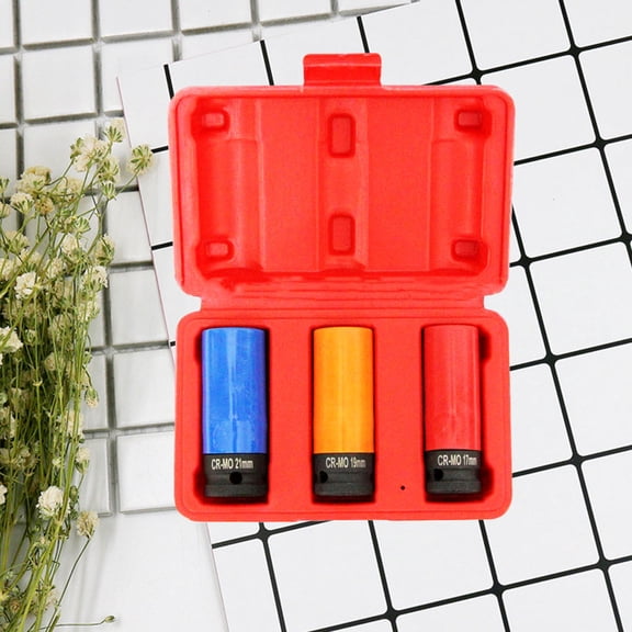 OUNONA 3Pcs Orange Color Sleeve Alloy Wheels Nut Fastener Durable Lightweight for Storage Use