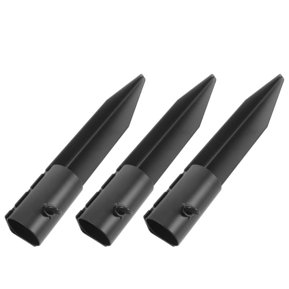 OUNONA 3Pcs Outdoor Black Metal Tiki Torch Stakes Ground Insert for Flag Poles and Memorial Decorations