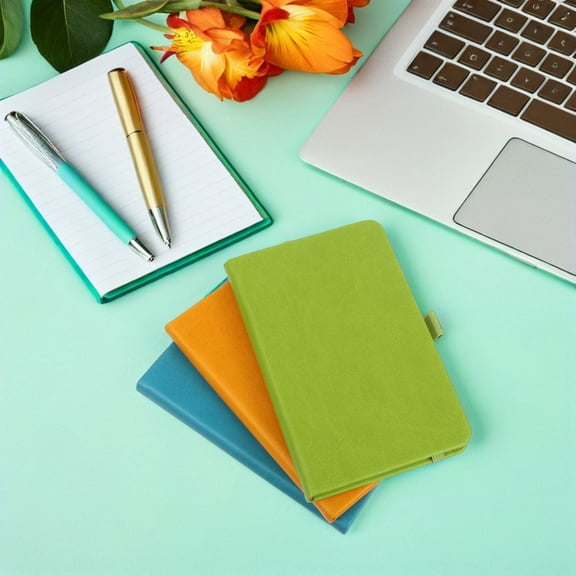 OUNONA Portable Small Notebooks Hard Cover Lined Pages for Travel 3Pcs