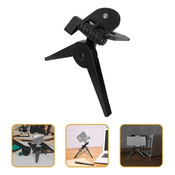OUNONA 3Pcs Portable Black ABS Camera Tripod for Phone Stable Adjustable Viewing Angle