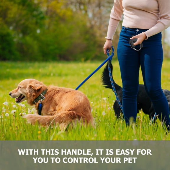 OUNONA Black Rubber Pet Leash Handle Comfortable Grip for Outdoor Activities 3Pcs