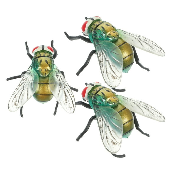 OUNONA Set of 3 Colorful Plastic Fly Figurines, Realistic Insect Decor for Home, Office, Desk, and Unique Ideas