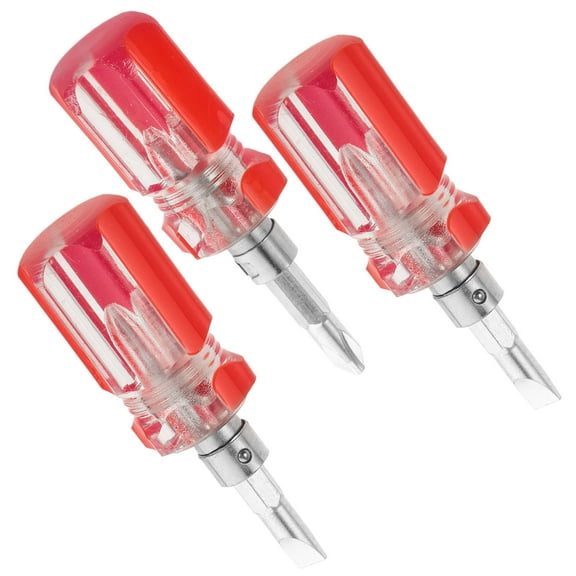 OUNONA 3Pcs Rechargeable Flat Head Screwdriver Compact Design Durable Material for Home Use