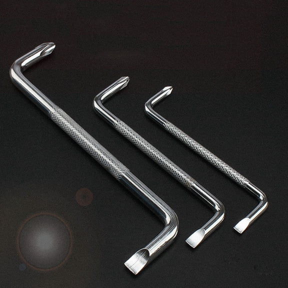 OUNONA 3Pcs/Set Assorted Screws Silver Z Shape Screwdrivers for Repair