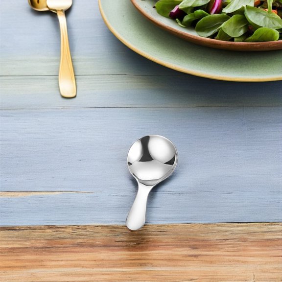 OUNONA 3Pcs Small Stainless Steel Spoons for Ice Cream Coffee Desserts Short Handle