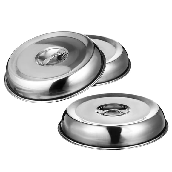 OUNONA 3Pcs Stainless Steel Food Dome Covers Oil Proof Steak Protectors for Kitchen