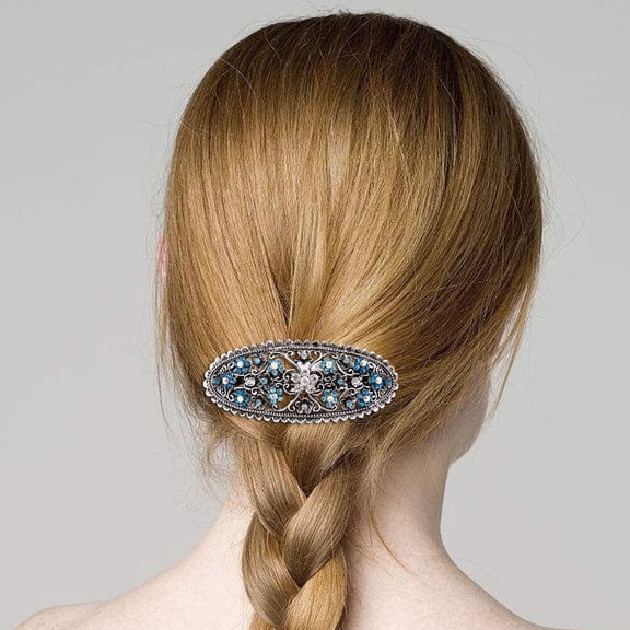 OUNONA 3Pcs Vintage Alloy Spring Hair Clips Assorted Colors Elegant Hair Pins for Decoration