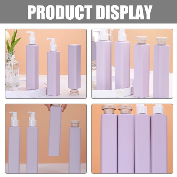 OUNONA Stylish Violet Dispenser Bottles for Bathroom and Kitchen 3Pcs