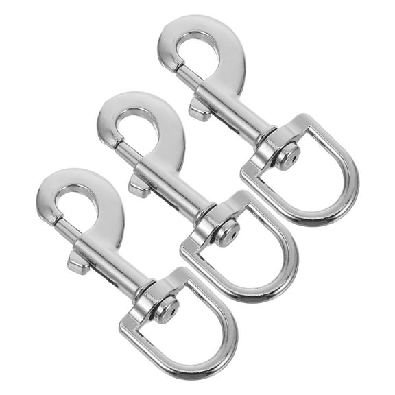 OUNONA 3Pcs Wear Resistant Dog Leash Carabiner with Swivel Metal Clasp Hooks