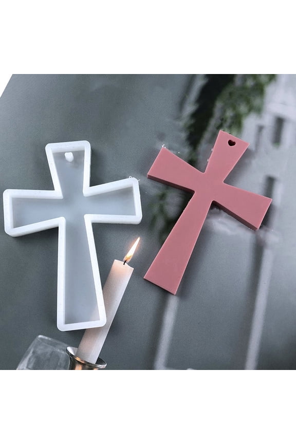 3Pcs White Silicone Epoxy Resin Mold for Creative Cross Keychain Pendant Making