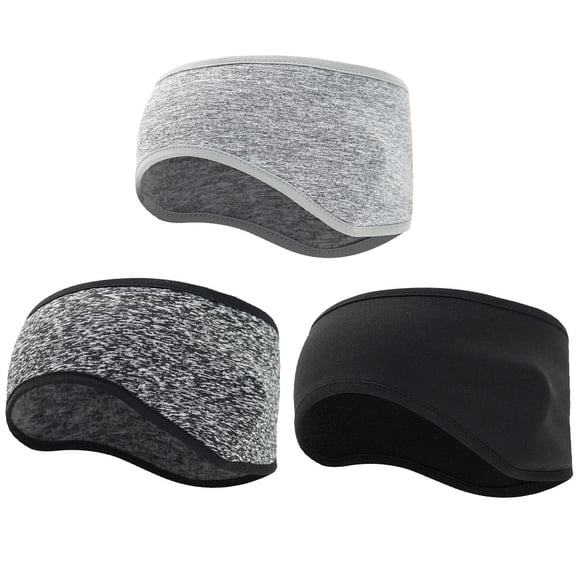 OUNONA 3-Pack Winter Headbands with Full Ear Coverage, Warm and Breathable Protective Bands for Outdoor Sports and Exercise