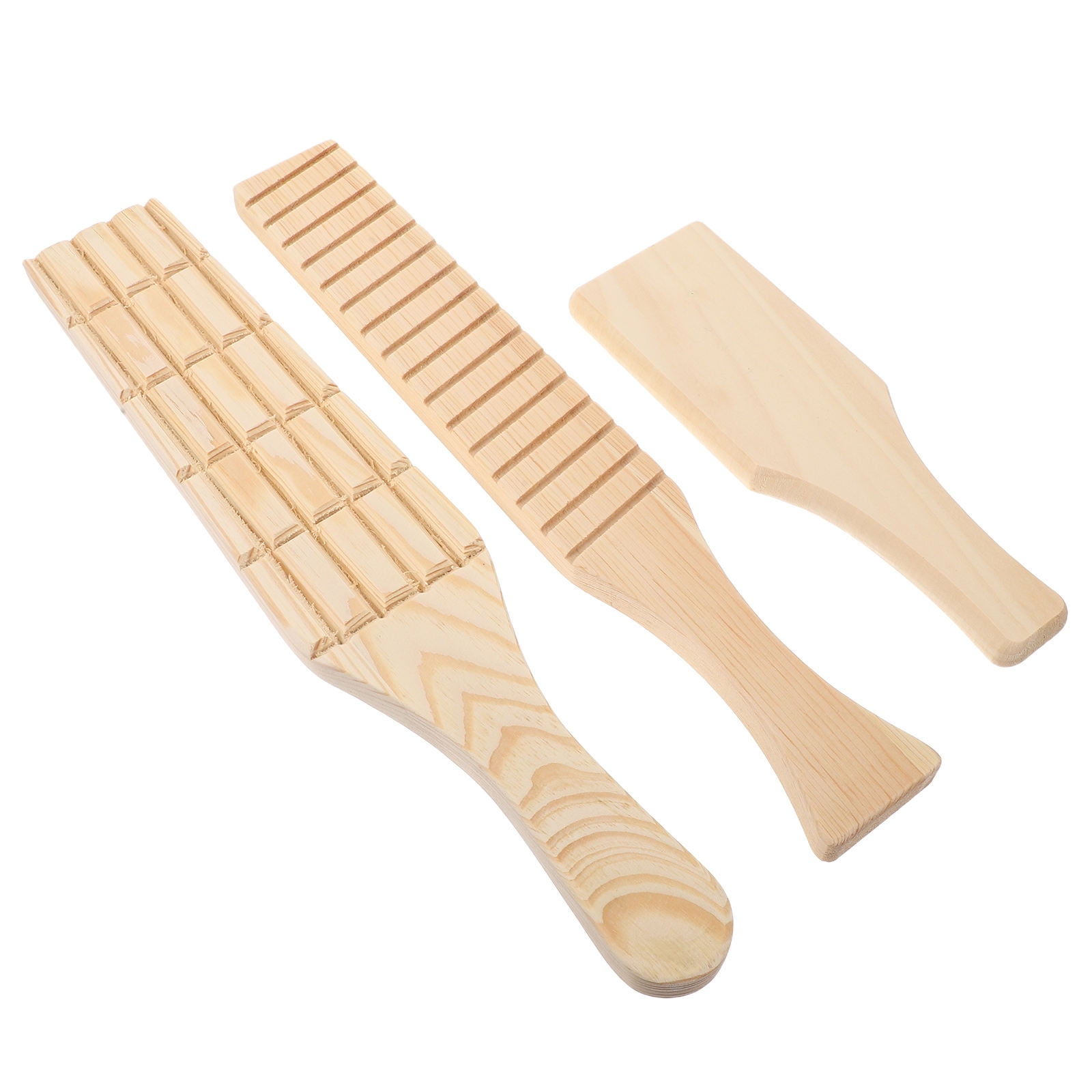 OUNONA 3Pcs Clay Pottery Tool Set Wood Paddle Board Assorted Color for Crafting Smooth Ceramics and Sculptures
