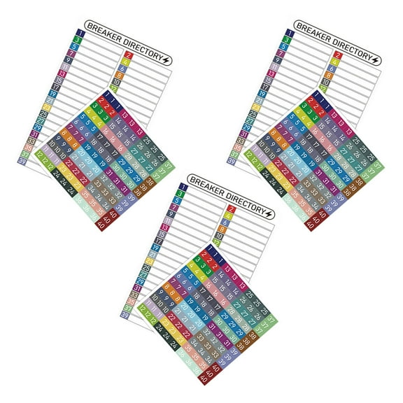 OUNONA Tear-Resistant PVC Electric Panel Labels Stickers for Home Use, Easy Identification, 3 Sets and