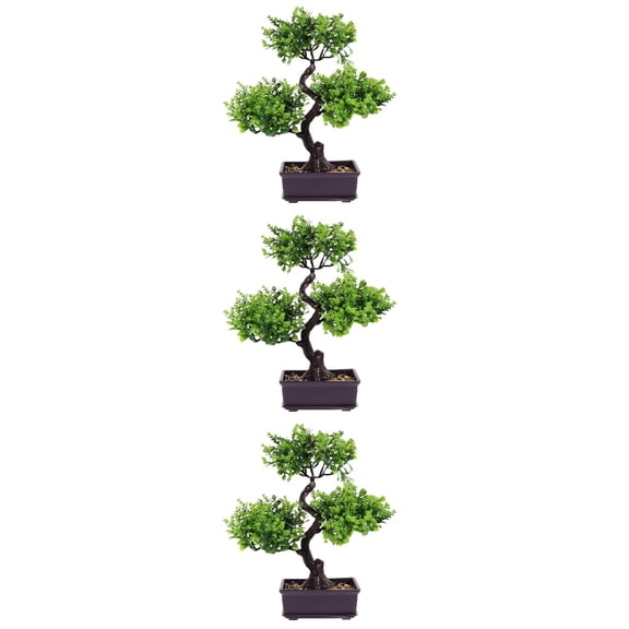 OUNONA 3pcs Artificial Potted Plants Desktop Faux Potted Plants Bonsai Ornament for Home