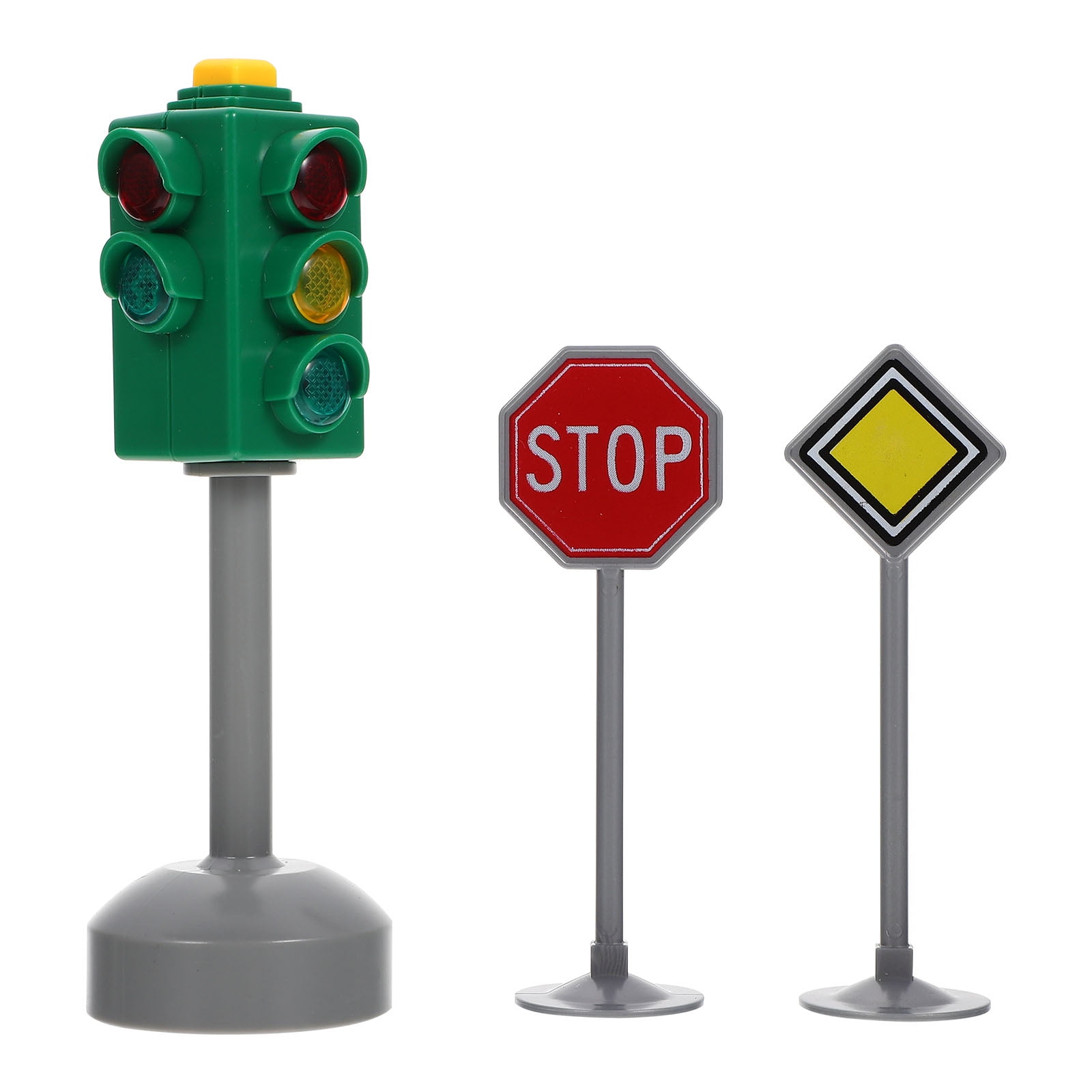 OUNONA 3pcs Children Traffic Light Toys Mini Road Traffic Signs