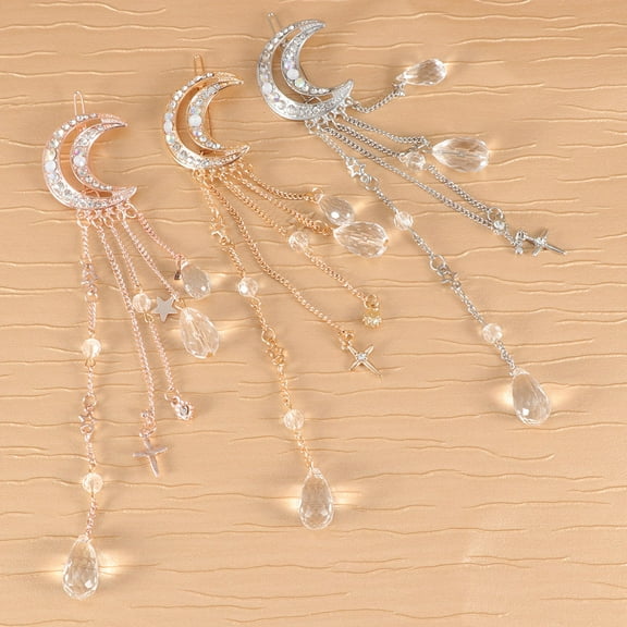 OUNONA 3pcs Dangling Hair Clips Cute Hair Accessories Elegant Metal for Women at Meeting