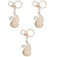 thumbnail image 1 of OUNONA 3pcs Delicate Crystal Key Ring Swan Shaped Charm Keychain Bag Pendant Key Holder Car Decoration Key Ornaments Party Gifts, 1 of 8