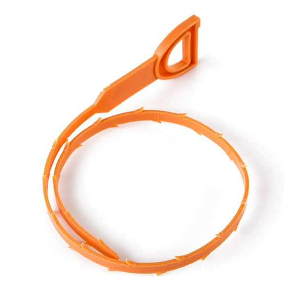 Homoyoyo Hair Clog Removal Tool 3-Pack Orange Flexible Strainer Cleaner for Sink and Bathtub Drains