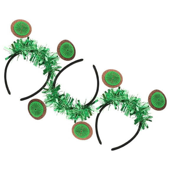 OUNONA Green Glitter Fruit Headband Felt Party Accessories for Adults 3 Pieces Decor