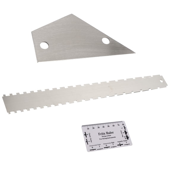OUNONA 3-Piece Guitar Fret Leveling Set with Stainless Steel Fret Rocker for Accurate Guitar Setup and Maintenance Tools