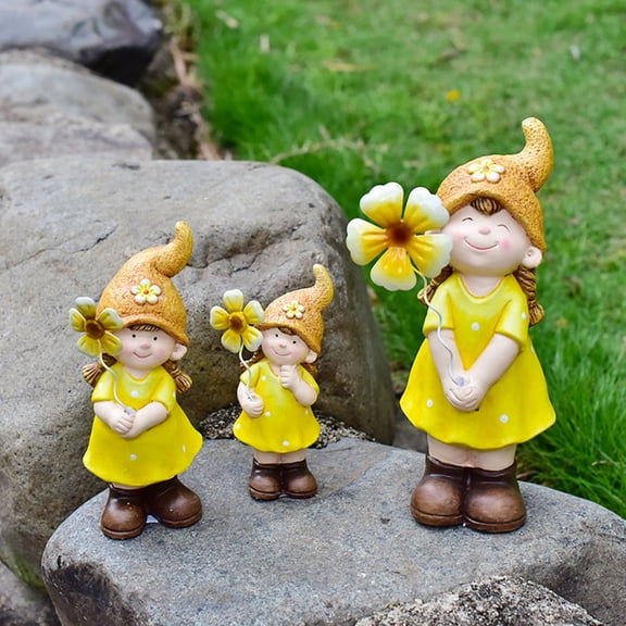 OUNONA 3pcs Home Pottery Girl Sculpture Desktop Decorative Girl Figure Home Girl Ornament