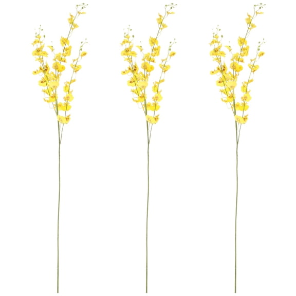 OUNONA 3pcs Imitation Oncidium Home Fake Flower Decor Diy Art Decoration Simulation Flower