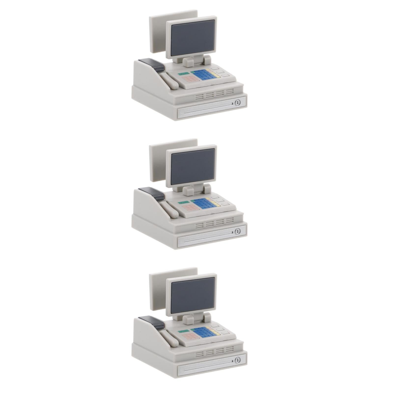 OUNONA 3pcs Miniature POS Machine Dollhouse Supermarket Pretend Play ...