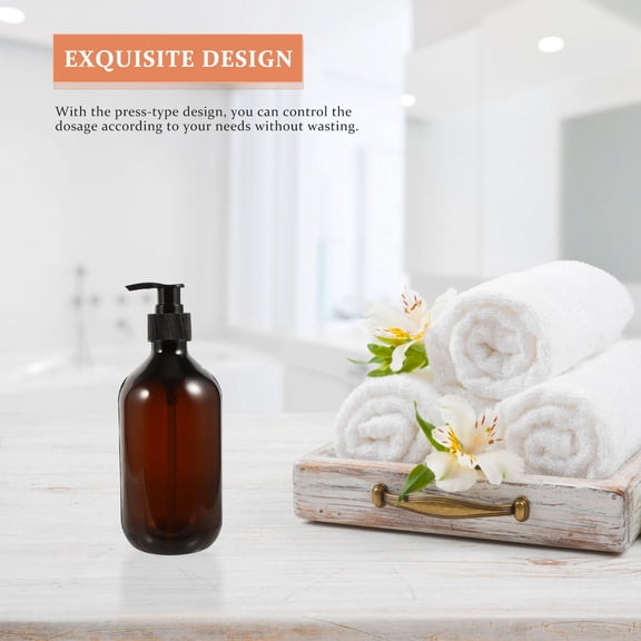 OUNONA 3pcs Multipurpose Lotion Bottle with Pump Coffee Plastic for Adults Liquid Soap Dispensing